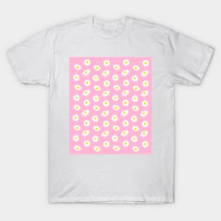 Daisy Ditsy Pattern on Pink T-Shirt